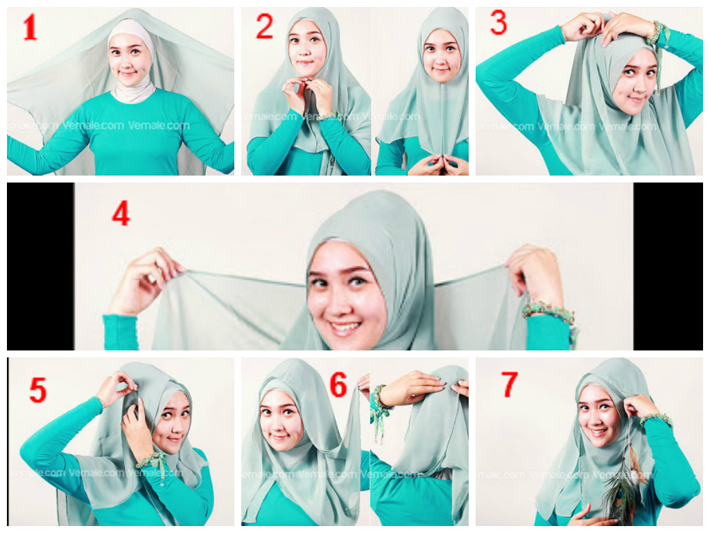 cara memakai jilbab segi empat untuk kuliah